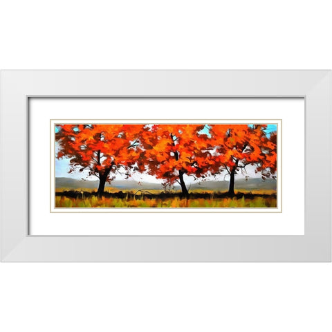 Autumn Fields White Modern Wood Framed Art Print with Double Matting by Bolokofsky, Ronald