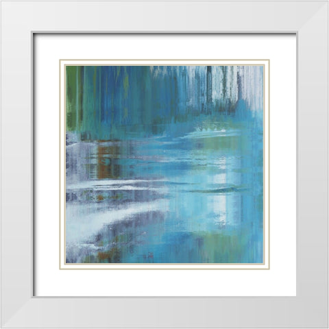 Cascading Falls II White Modern Wood Framed Art Print with Double Matting by Bolokofsky, Ronald