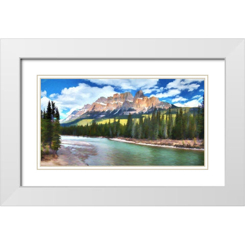 Castle Mountain White Modern Wood Framed Art Print with Double Matting by Bolokofsky, Ronald