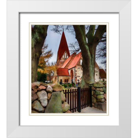 Welcome White Modern Wood Framed Art Print with Double Matting by Bolokofsky, Ronald
