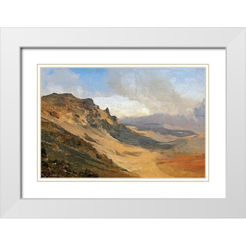 Haleakala Crater White Modern Wood Framed Art Print with Double Matting by Bolokofsky, Ronald