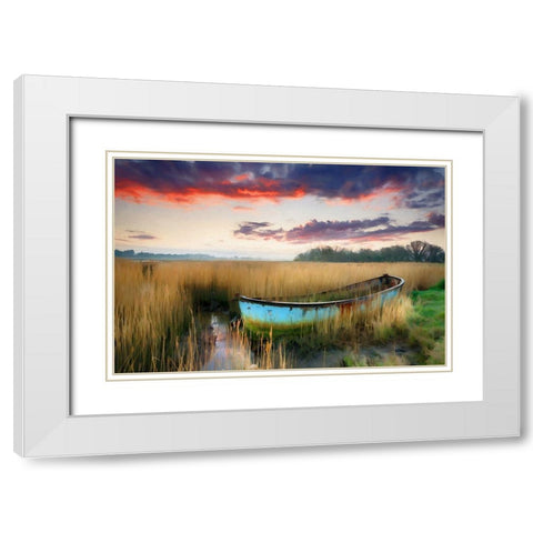 Hamworthy Boat White Modern Wood Framed Art Print with Double Matting by Bolokofsky, Ronald