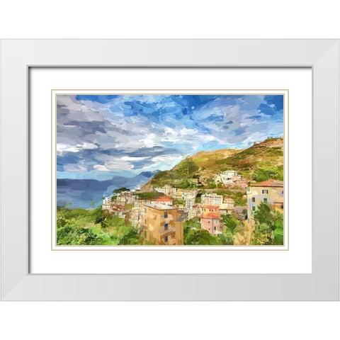 Italie Cinque Terre White Modern Wood Framed Art Print with Double Matting by Bolokofsky, Ronald