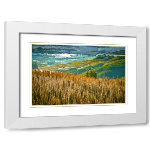 Misty Morning In Tuscany White Modern Wood Framed Art Print with Double Matting by Bolokofsky, Ronald