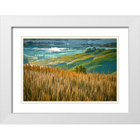Misty Morning In Tuscany White Modern Wood Framed Art Print with Double Matting by Bolokofsky, Ronald