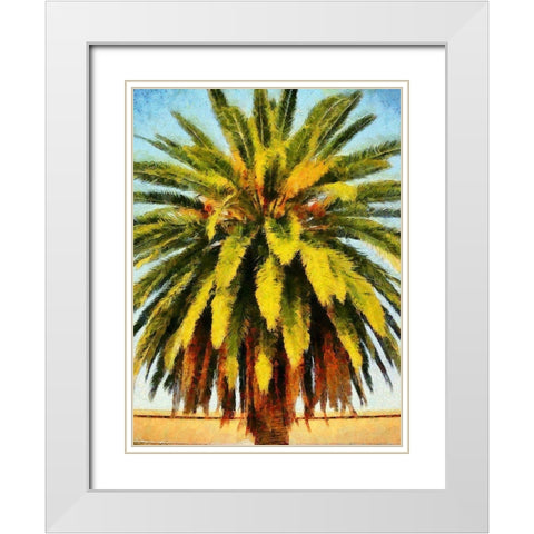 California Palm White Modern Wood Framed Art Print with Double Matting by Bolokofsky, Ronald