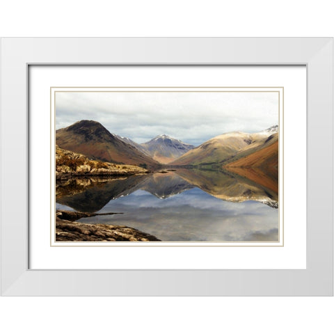 Three Peaks White Modern Wood Framed Art Print with Double Matting by Bolokofsky, Ronald