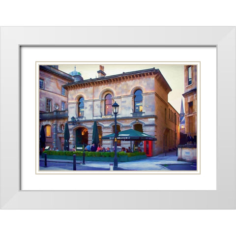 Browns Brasserie White Modern Wood Framed Art Print with Double Matting by Bolokofsky, Ronald