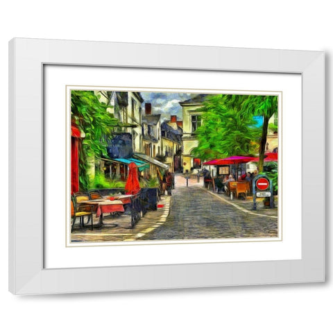 Cafe de Paris White Modern Wood Framed Art Print with Double Matting by Bolokofsky, Ronald