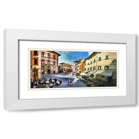 Caffe Vittoria White Modern Wood Framed Art Print with Double Matting by Bolokofsky, Ronald