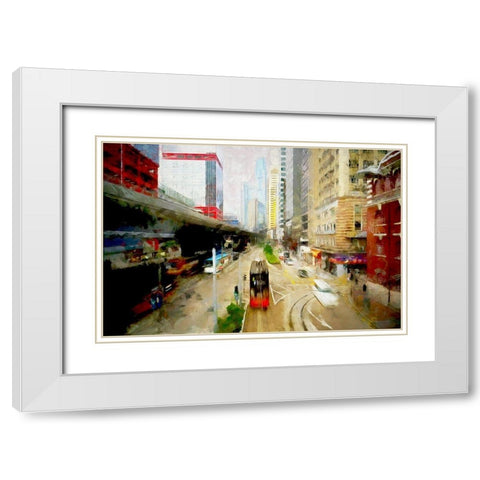 Central Hong Kong White Modern Wood Framed Art Print with Double Matting by Bolokofsky, Ronald