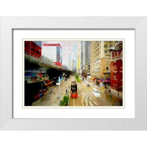 Central Hong Kong White Modern Wood Framed Art Print with Double Matting by Bolokofsky, Ronald