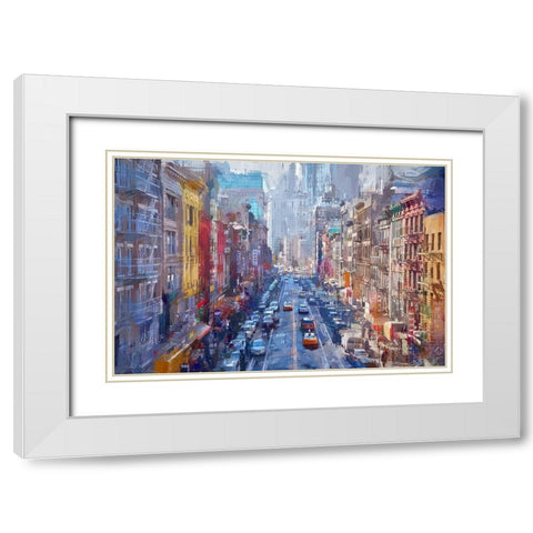 China Town White Modern Wood Framed Art Print with Double Matting by Bolokofsky, Ronald