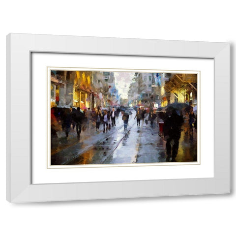 Rainy Day White Modern Wood Framed Art Print with Double Matting by Bolokofsky, Ronald