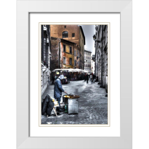 Hot Food Cold Day White Modern Wood Framed Art Print with Double Matting by Bolokofsky, Ronald