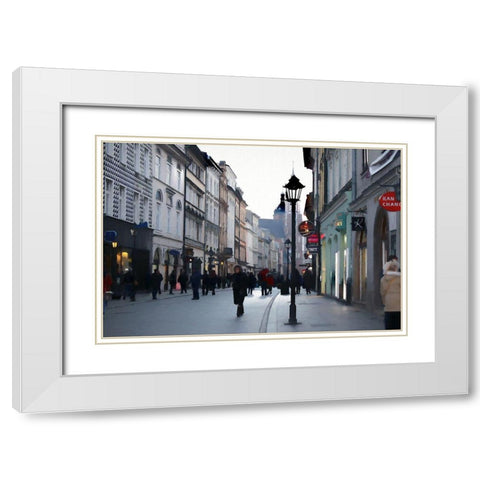 Krakow White Modern Wood Framed Art Print with Double Matting by Bolokofsky, Ronald