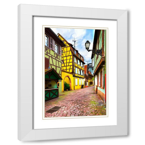 Narrow Streets of Colmar II White Modern Wood Framed Art Print with Double Matting by Bolokofsky, Ronald