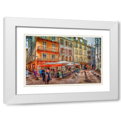 Nice Cafe White Modern Wood Framed Art Print with Double Matting by Bolokofsky, Ronald