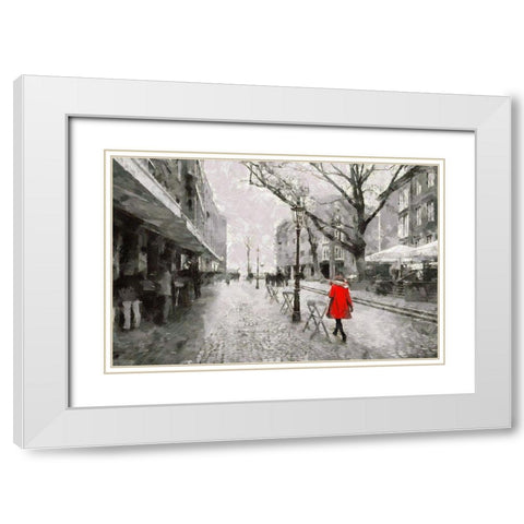 Red Coat II White Modern Wood Framed Art Print with Double Matting by Bolokofsky, Ronald