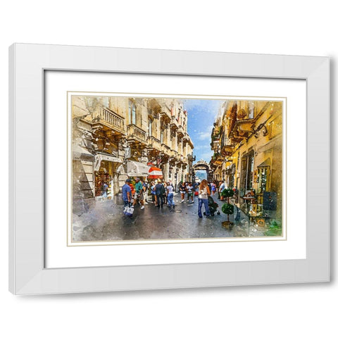 Sicily White Modern Wood Framed Art Print with Double Matting by Bolokofsky, Ronald