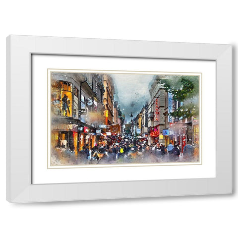 Street In Stockholm II White Modern Wood Framed Art Print with Double Matting by Bolokofsky, Ronald