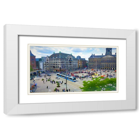 Streets of Amsterdam II White Modern Wood Framed Art Print with Double Matting by Bolokofsky, Ronald