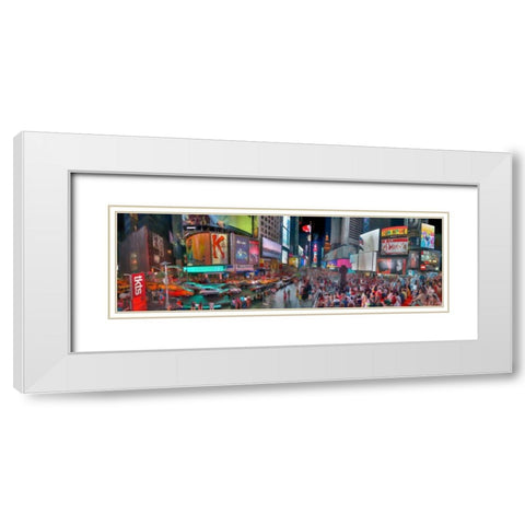 Times Square Revival White Modern Wood Framed Art Print with Double Matting by Bolokofsky, Ronald