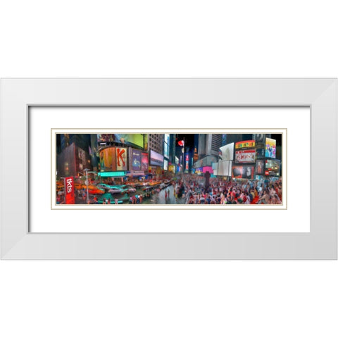 Times Square Revival White Modern Wood Framed Art Print with Double Matting by Bolokofsky, Ronald