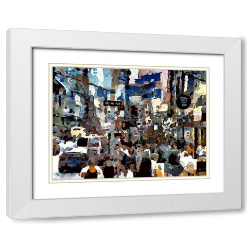 Urban Congestion White Modern Wood Framed Art Print with Double Matting by Bolokofsky, Ronald