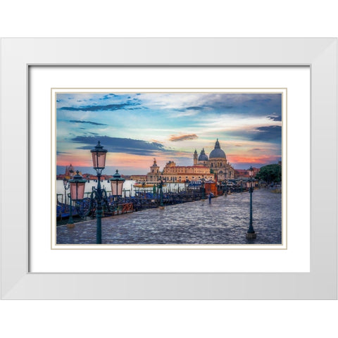 Venetian Dawn White Modern Wood Framed Art Print with Double Matting by Bolokofsky, Ronald