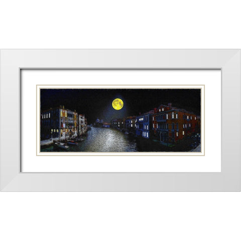 Venice Moon White Modern Wood Framed Art Print with Double Matting by Bolokofsky, Ronald