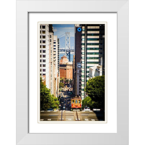 View Down Van Ness White Modern Wood Framed Art Print with Double Matting by Bolokofsky, Ronald