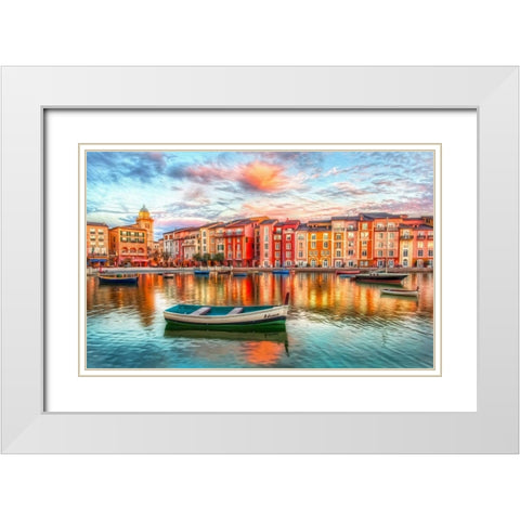 Adriana White Modern Wood Framed Art Print with Double Matting by Bolokofsky, Ronald