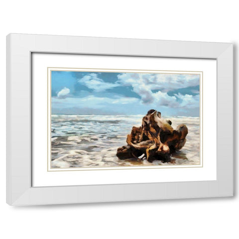 Along the Shore White Modern Wood Framed Art Print with Double Matting by Bolokofsky, Ronald