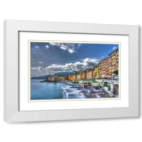 Camogli I White Modern Wood Framed Art Print with Double Matting by Bolokofsky, Ronald
