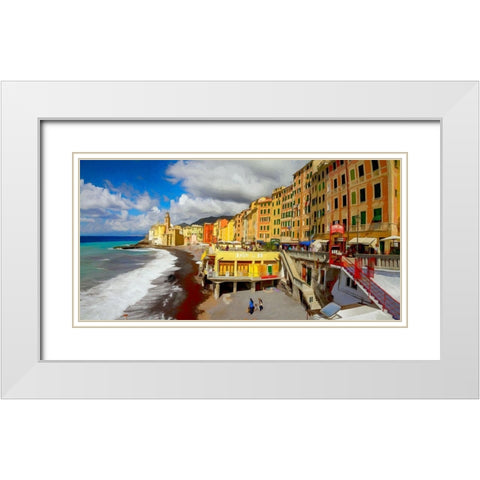 Camogli II White Modern Wood Framed Art Print with Double Matting by Bolokofsky, Ronald