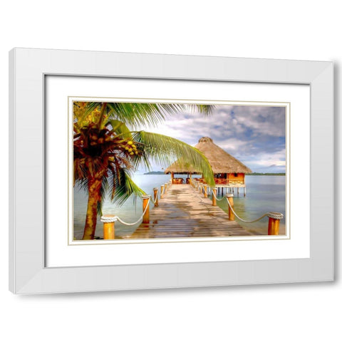 Chiringuito en Bocas del Toro White Modern Wood Framed Art Print with Double Matting by Bolokofsky, Ronald