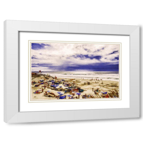 Fun At the Beach I White Modern Wood Framed Art Print with Double Matting by Bolokofsky, Ronald