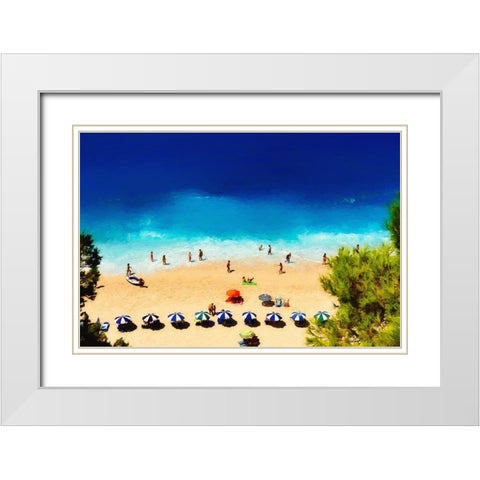 Greece White Modern Wood Framed Art Print with Double Matting by Bolokofsky, Ronald