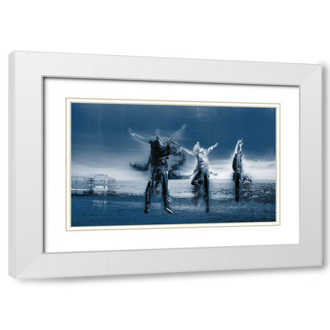 Jump For Joy White Modern Wood Framed Art Print with Double Matting by Bolokofsky, Ronald