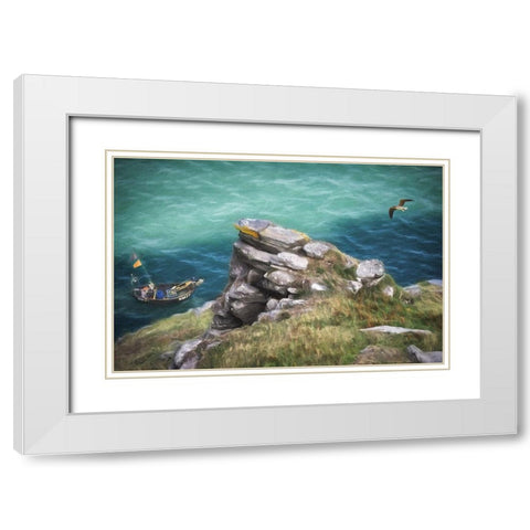 Kips Landing White Modern Wood Framed Art Print with Double Matting by Bolokofsky, Ronald