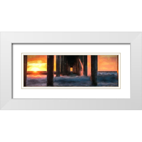 La Jolla Sunset White Modern Wood Framed Art Print with Double Matting by Bolokofsky, Ronald