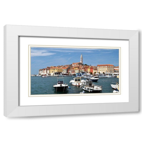 Mediterranean Port White Modern Wood Framed Art Print with Double Matting by Bolokofsky, Ronald