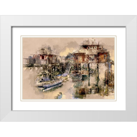 On Cowichan Bay White Modern Wood Framed Art Print with Double Matting by Bolokofsky, Ronald