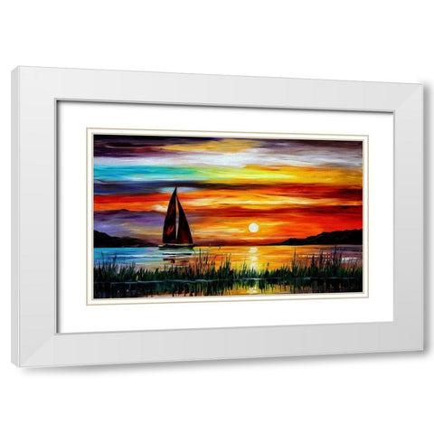 Peaceful Sunset White Modern Wood Framed Art Print with Double Matting by Bolokofsky, Ronald