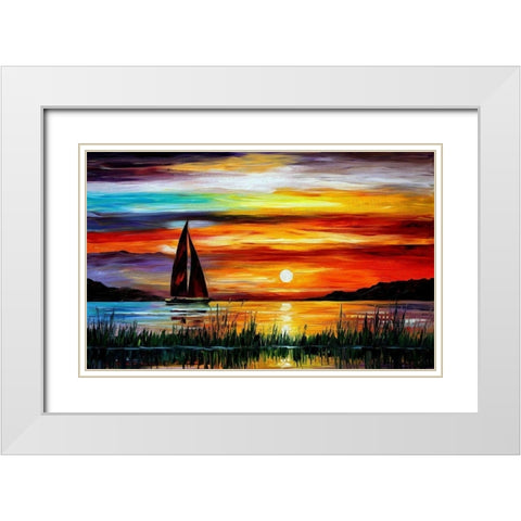 Peaceful Sunset White Modern Wood Framed Art Print with Double Matting by Bolokofsky, Ronald