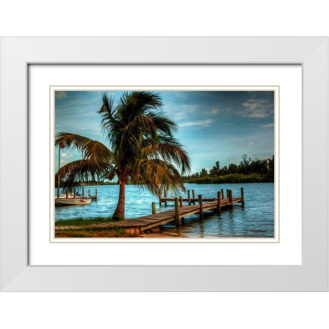 Private Jetty White Modern Wood Framed Art Print with Double Matting by Bolokofsky, Ronald