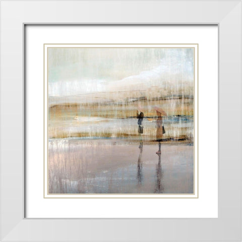 Rainy Day At the Beach White Modern Wood Framed Art Print with Double Matting by Bolokofsky, Ronald