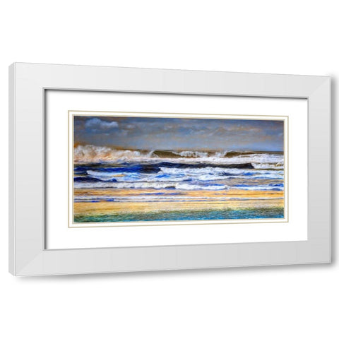 Rushing Waves I White Modern Wood Framed Art Print with Double Matting by Bolokofsky, Ronald