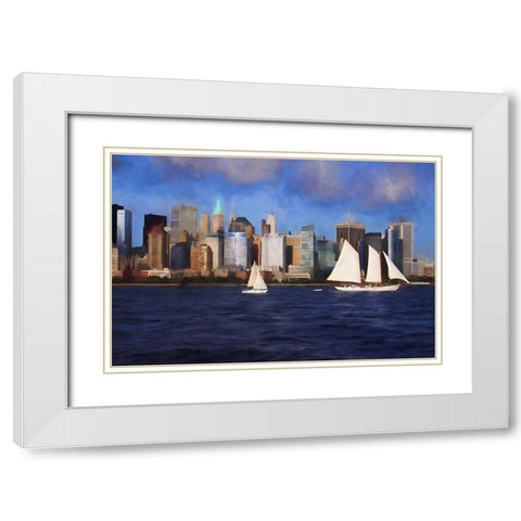 Sailboats White Modern Wood Framed Art Print with Double Matting by Bolokofsky, Ronald